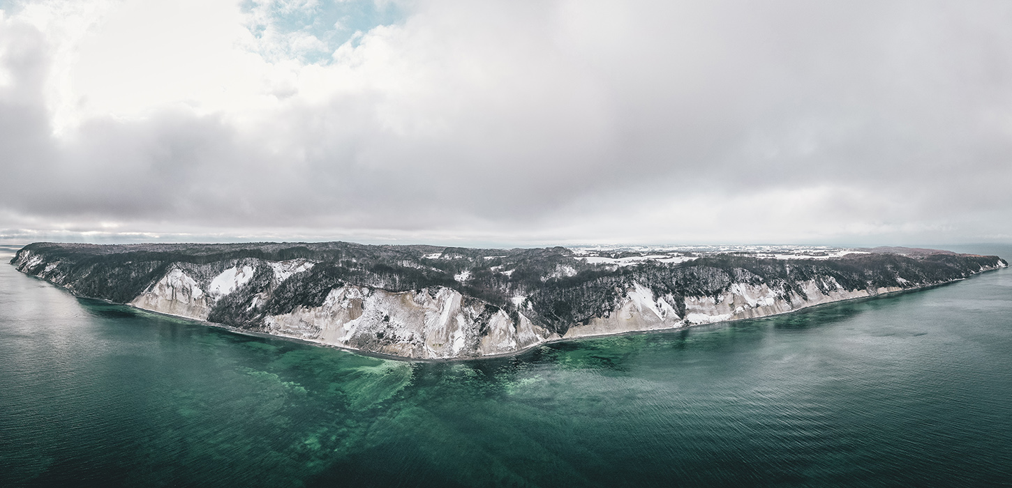 Sne og vinter ved Møns Klint