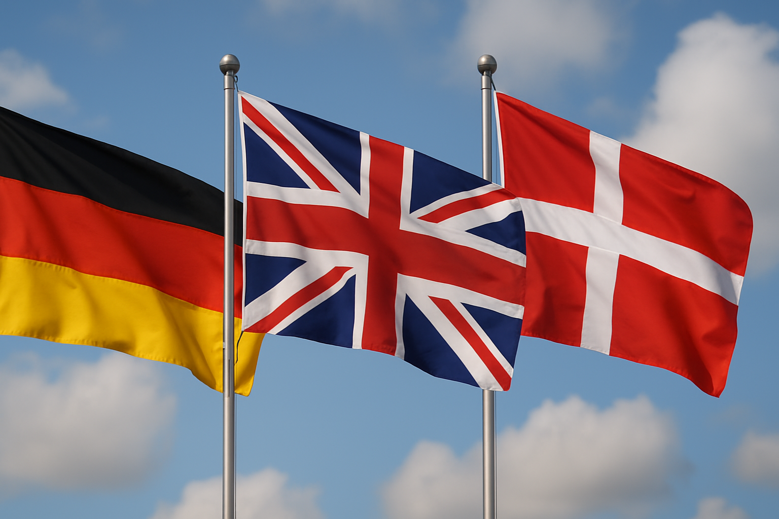 Dansk, tysk og engelsk