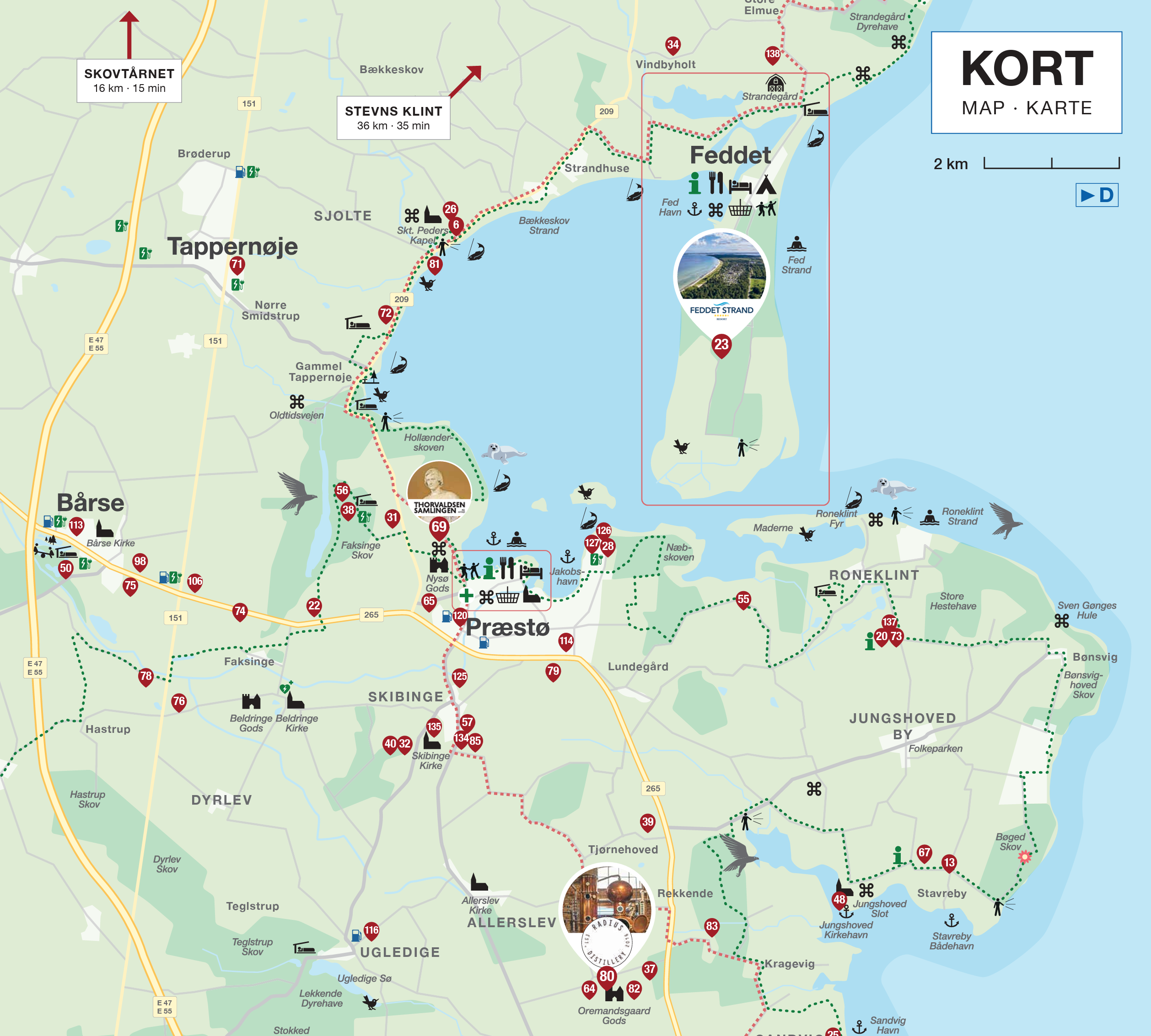 Kort over Præstø Fjord