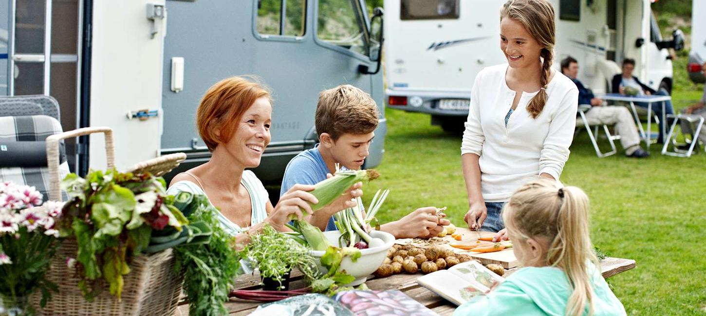 Familie på Camping 