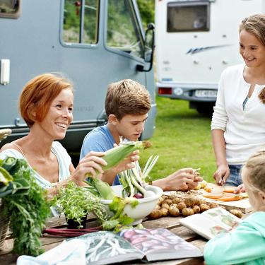 Familie på Camping 